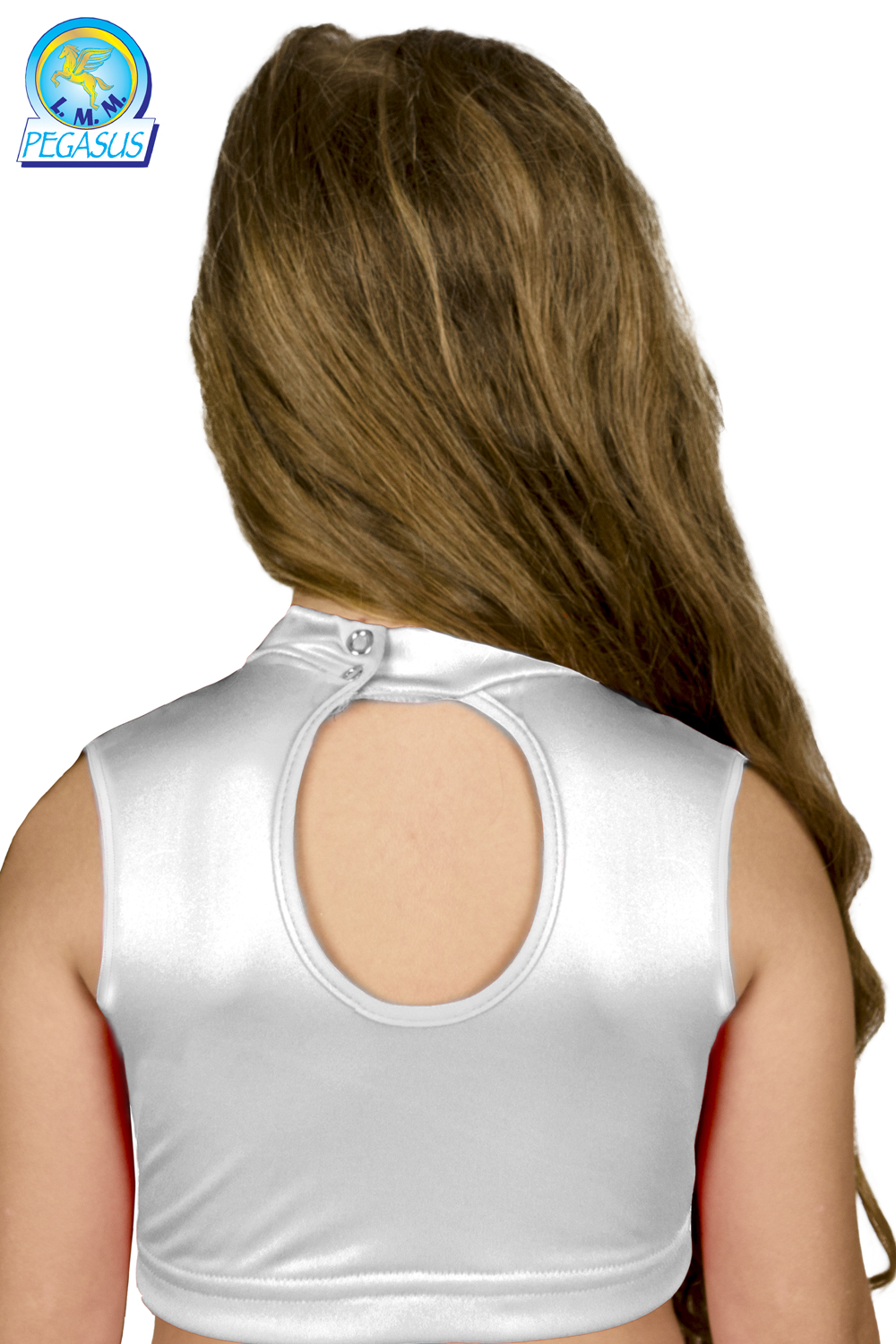 TOP LYCRA SCOLLO AMERICANO BIANCO DANZA BAMBINA